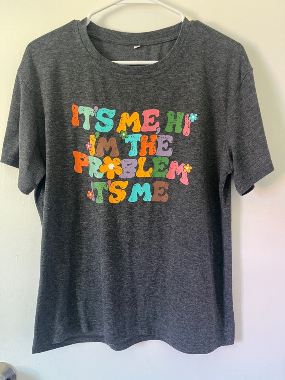 Women’s Short Sleeve Graphic Tee - Heather Gray "It's Me Hi I'm The Problem"